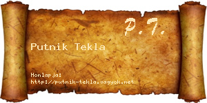 Putnik Tekla névjegykártya